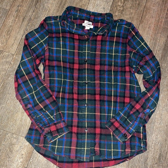 L.L. Bean Scotch Plaid Flannel Relaxed Fit Women’s Small Cotton Button Down - Picture 4 of 7